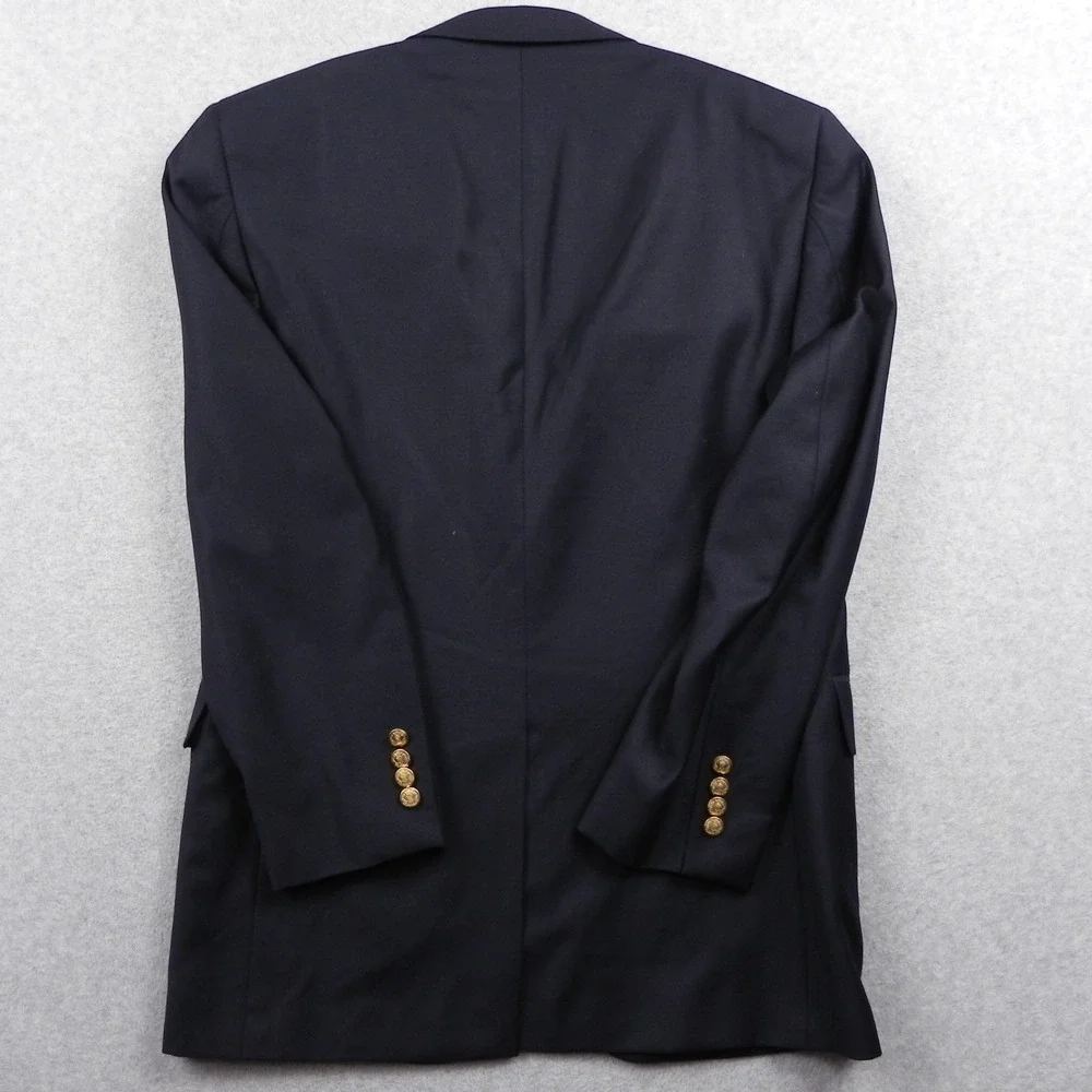 Jos A Bank Blazer Mens 38R Wool Gold 2-Button Suit Jacket Coat Formal Navy Blue